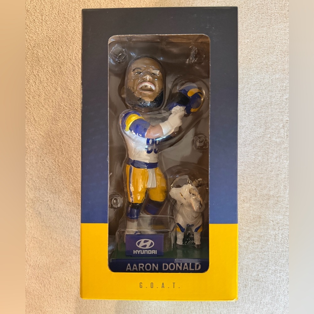 Aaron Donald GOAT Bobblehead -  Los Angeles Rams Football